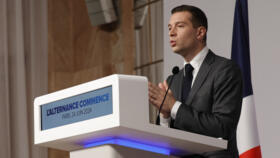 French far-right National Rally president Jordan Bardella delivers a speech in Paris on June 24, 2024.