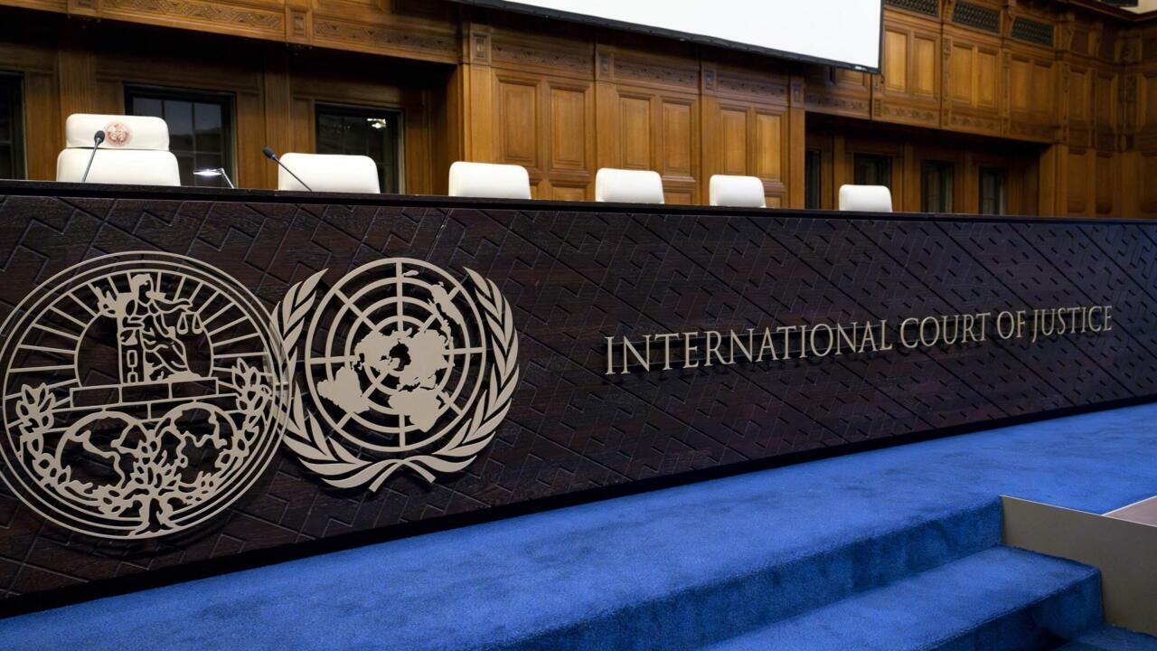 View of the International Court of Justice (ICJ) during a hearing as part of South Africa's request on a Gaza ceasefire in The Hague, on May 24, 2024.
