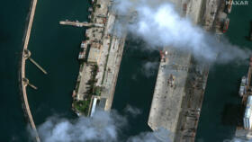 Handout satellite image released by Maxar Technologies shows the Russian naval base at Tartus, Syria on December 13, 2024.