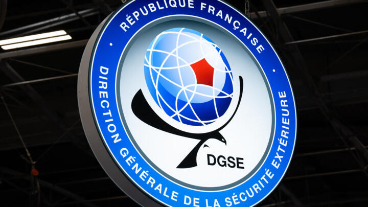 A logo of the DGSE French General Directorate of External Security is displayed during the 8th edition of the Vivatech technology startups and innovation fair, at the Porte de Versailles exhibition ce