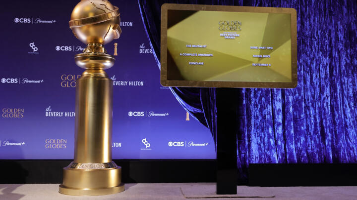 A view of the screen showing the nominees for Best Motion Picture Drama at the 82nd Annual Golden Globes Nominations announcement on December 09, 2024 in Beverly Hills, California.