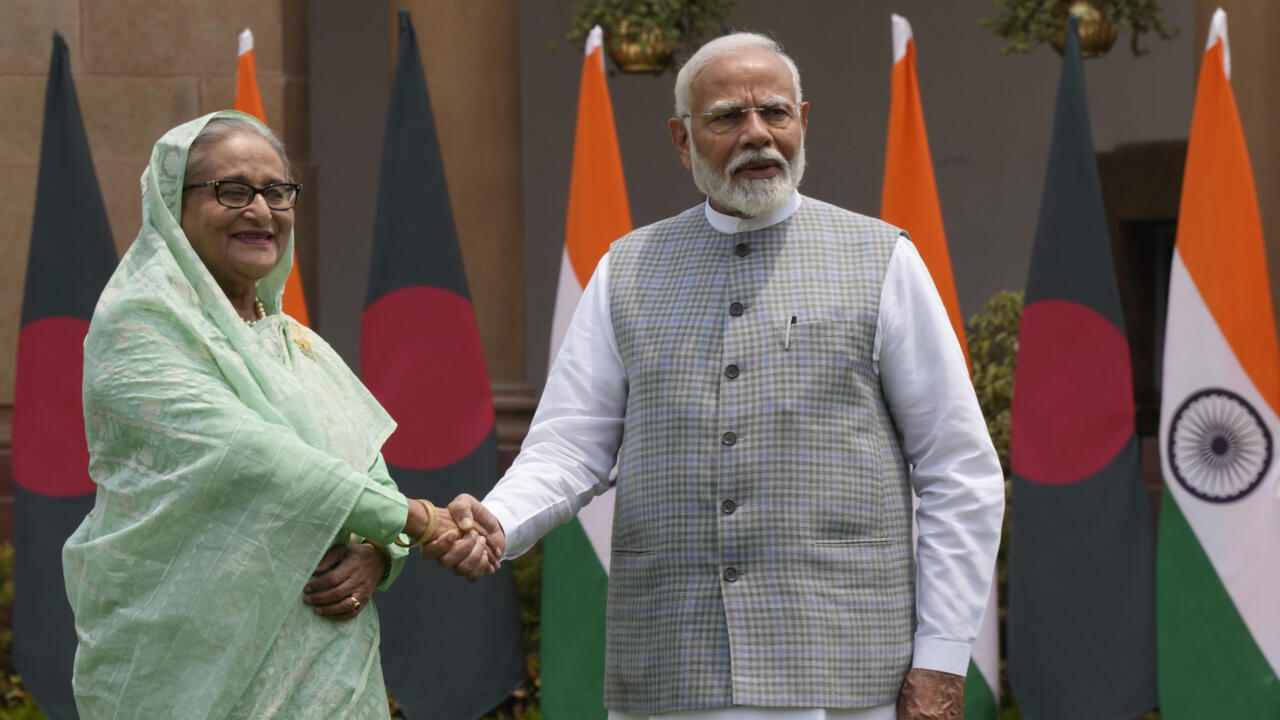 File photo of Indian Prime Minister Narendra Modi and Bangladesh's Sheikh Hasina taken in New Delhi, India on June 22, 2024.