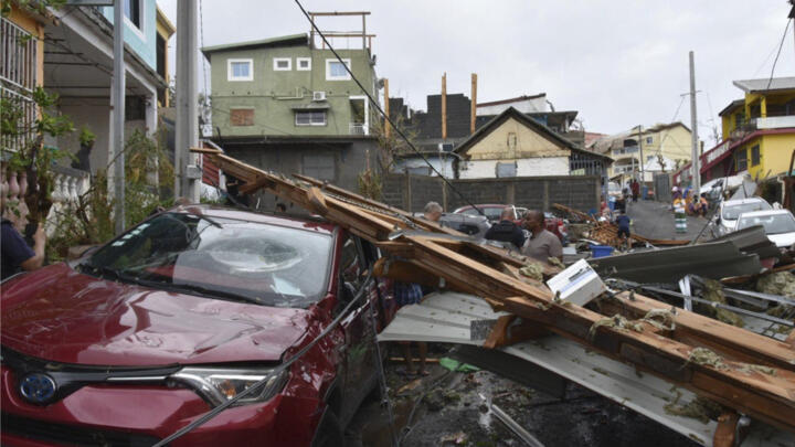 This photo provided by the French Interior Ministry Tuesday, Dec. 17, 2024, shows debris in a street in the Indian Ocean French territory of Mayotte.