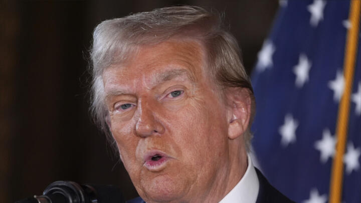 President-elect Donald Trump speaks during a news conference at Mar-a-Lago, Florida, on Monday, December 16, 2024.