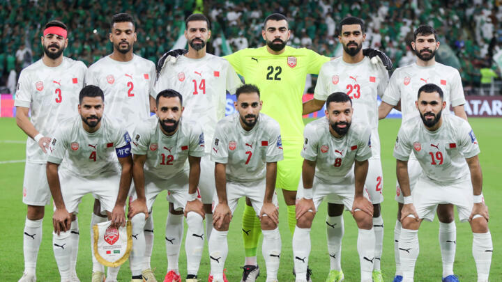 منتخب البحرين قبل مواجهة السعودية في تصفيات مونديال 2026 في جدة في 15 تشرين الأول/أكتوبر 2024