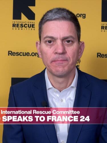 David Miliband, the president and CEO of the International Rescue Committee, speaking to FRANCE 24.