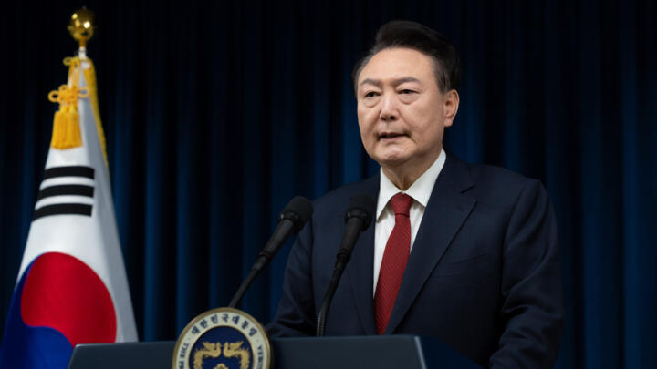 South Korean President Yoon Suk Yeol's delivers a speech in Seoul