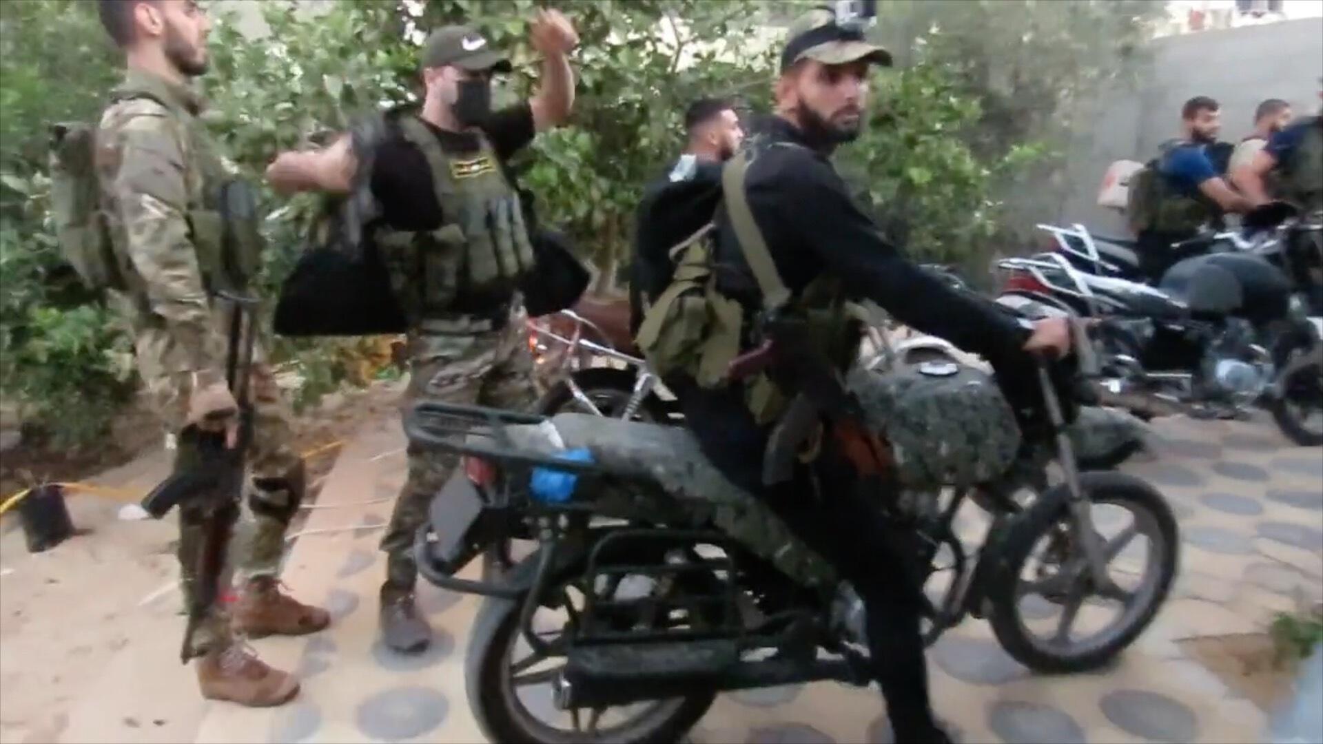 A screen grab from footage recovered from a Hamas fighter's body camera show the commandos' infiltration into southern Israel from Gaza on Oct 7, 2023.