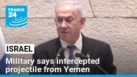 Israeli military says intercepted projectile that was launched from Yemen