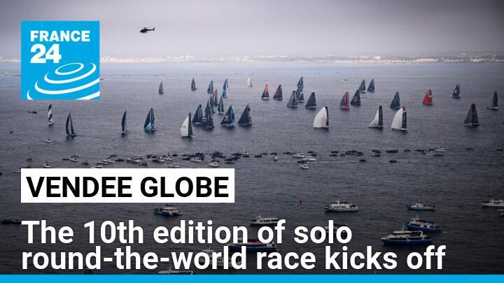 Los participantes en la 10º edición de la Vendée Globe toman la salida en Les Sables-d'Olonne, en el oeste de Francia, el 10 de noviembre de 2024